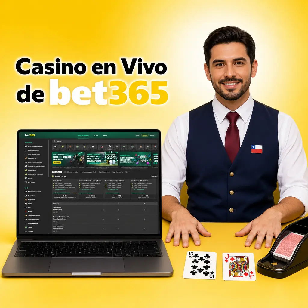 Mesa de Casino en Vivo de bet365 con crupier profesional